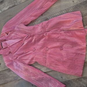 Nasty Gal Crushed Velvet Tailored Blazer Pink 2